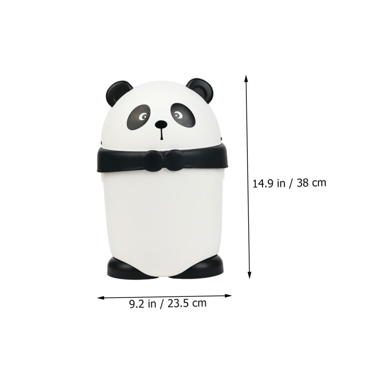 Sturdy Plastic Cartoon Panda Trash Can Compact and Portable Decorative for Home