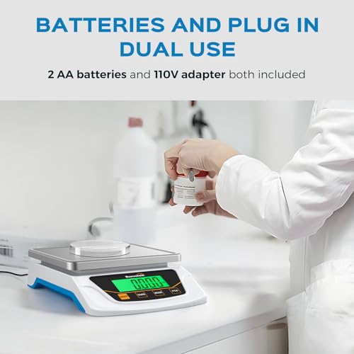 Image of Bonvoisin Digital Scale 0.1 Gram Accuracy Precision Lab Scale 6000g Scientific Digital Balance for Laboratory, Jewelry Weighing