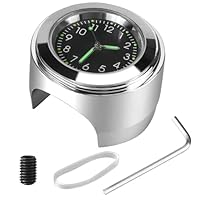 Motorrad Lenkeruhr 7/8 Quarz Motorradlenker Uhr Universal Zeitplan Fahrrad Chrom Wasserdicht Staubdicht Zifferblatt Glow Watch für Motorradlenker, Wasserdicht Lenker Glow Uhr für Motorrad Fahrrad