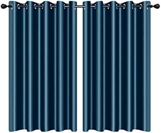 100% Blackout Curtains - Eyelet Ring Top Thermal Insulated Curtains, Noise Reducing & Energy Saving Curtains for Bedroom/Living Room/Nursery, W66 x L90 Inch (168cm x 229cm), 2 Pieces, Duck Egg