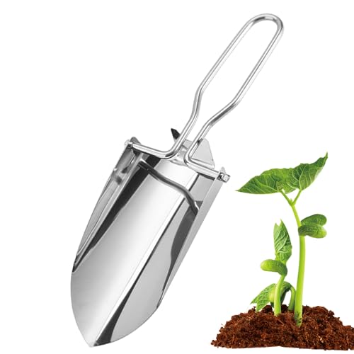 Pala De Jardinería De Mano, Pala De Mano De Jardín, Pala De Mano De Paleta De Jardín, Herramienta De Pala De Jardín De Acero Inoxidable Resistente, Pala Pequeña para Plantar, Trasplantar, Desmalezar,