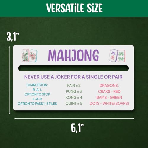 4 Pack Mahjong Line Reader con Reglas, Madera miniatura 5