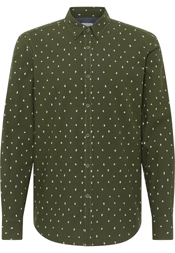 MUSTANG Estilo Elmore Delantal Abotonado de utilidades de Trabajo, Melange Green Print 12632, S Hombres