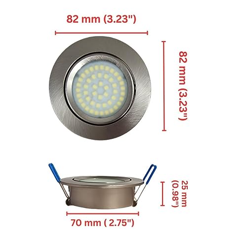 Marvix 4 x LED Spot Lights 12V Tilting Lens 3W Dimmable Cool White 6000k Directional Recessed Downlights For Motorhome Caravan Boat - Image 4
