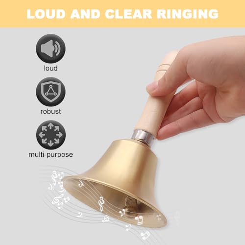 GmeDhc Metal Chimes, Hand Bells, Christmas Bells, Santa Claus Bell for School Reception Dinner Hotel Service Decorate Home - Image 4