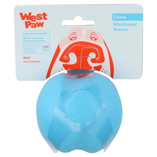 WEST PAW Zogoflex Jive Ball Dog Chew Toy – Bouncing Toys for Dogs, Fetch, Catch, Chewing, Play – Floatable, Recyclable Balls – Latex-Free, Non-Toxic, Dishwasher Safe Dog Toy, Large 3.25", Aqua Blue