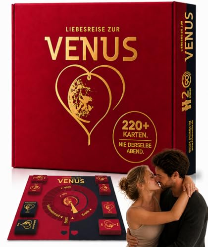 Das Brettspiel mit 220+ Karten für mehr Sex Leidenschaft & tiefere Verbindung | LIEBESREISE ZUR VENUS | Erotisches Paarspiel für Erwachsene | Sexspiel Geschenk für Paare in einer Beziehung