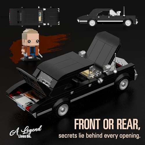 Black Muscle Cars Building Toy, Compatible with Lego Cars for Adult Boys 8+, Model Kits for Home Office, Desk Decor, Collectible Toy, Classic 1967 Super Vintage Model with Natural Hunter Character by Qublyxo - Used condition - Image 3