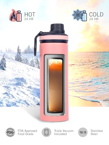 Image of NAUTICA Premium Leak-Proof Insulated Water Bottle - 1pc (Fender)| 500ml | Stainless Steel Flask with 24 Hours Temperature Retention | Ideal for Travel, Gym, Office Use Texas Solid-Babypink