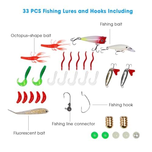 Beedove Fishing Rod kit, Carbon Fiber Telescopic Fishing Pole and Reel Combo, Fishing Rod Set with Line Lures Tackle Hooks Reel Carrier Bag,Fit for Adults Travel Saltwater Freshwater(2.1m)