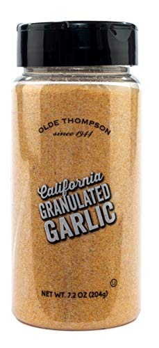 Olde Thompson California Ajo granulado, 7.8 onzas, imprescindible para cocina, despensa o especias, ideal para pescado, aves, carne y platos salados, perfecto para cocinar y asar