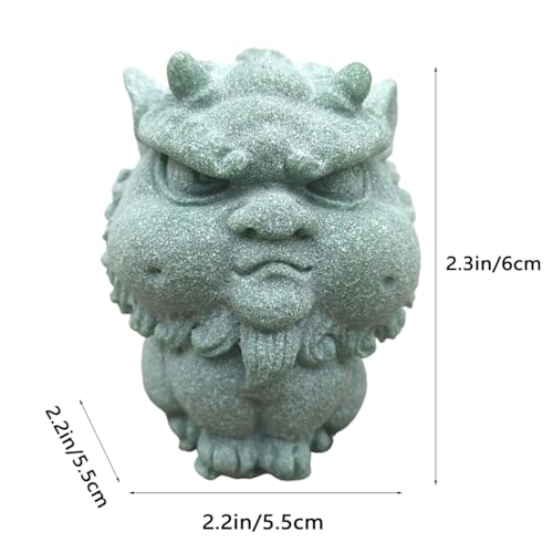 Image of livelyfish Feng Shui Guardian Chi Lin /Kylin /Qi Lin Statue Sandstone Figurine Wealth Good Luck Sculpture Chinese Decor for Fish Tank Aquarium Garden & Patio Micro Yard Bonsai Decoration (M)