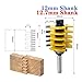 Adjustable 3 Teeth Finger Joint Tenon Milling Cutter, Industrial Grade Router Bit for Wood Tool 1piece(12mm)