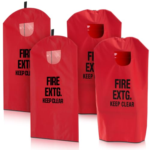 Image of Amylove 4 Pcs Fire Extinguisher Cover 20-26 lb Heavy Duty Thickened Fire Protective Sleeve from Scuffs and Scratches Accessories 18 inch W x 35 inch L