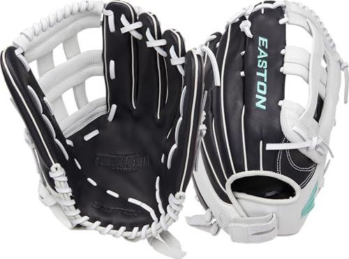 Easton | Fundamental Series Fastpitch Softball Glove | 13' | RHT | Pro H Web | Black/White/Mint