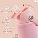 Kerilyn Kids Water Bottle, Stainless Steel Insulated Water Bottle For Kids, School, Boys Girls - Toddler Cup With Straws, Leak-proof, BPA Free, Pink, 12 oz