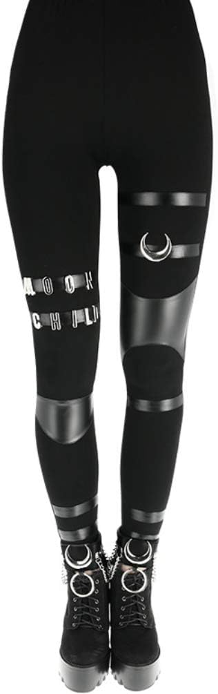 Restyle Moon Child Gothic Nugoth Punk Witchcraft Leggings - Black (L - UK 12)