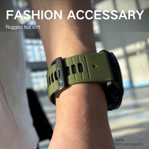 OUTVI Pulseira de relógio de 26 mm para garmin fenix 5x 6x Pro 7x 3 hrs, ajuste rápido, 26 pulseiras