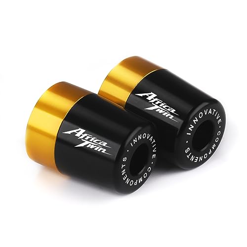 Blzrato CNC Aluminum Handlebar Bar End Plugs Compatible with Honda CRF1100L / CRF1000L Africa Twin & Adventure Sports (2016-2026) | Anti-Vibration Handle Grip End Caps (Gold)