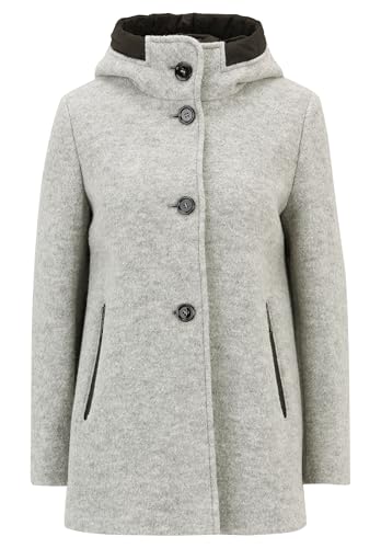 Gil Bret Damen Wolljacke mit Kapuze Light Grey Melange,38