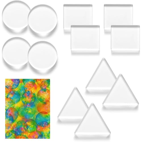 Plaques d'impression en gel de 3 pouces pour monoprinting : lot de 12 formes géométriques