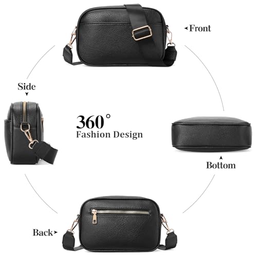 GAEKEAO Small Crossbody Bags for Women Vegan Leather Wide Strap Trendy Design Camera Bag Purse Shoulder Handbag Travel3