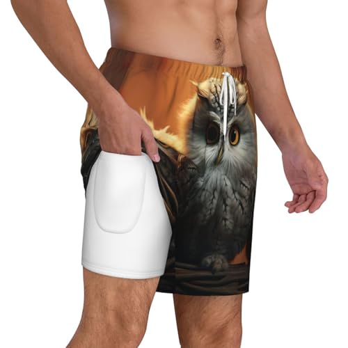 Men's Swim Trunks Quick Dry Board Shorts Cute Owl Baby Beach Shorts with Pocket Bathing Suits for Men2