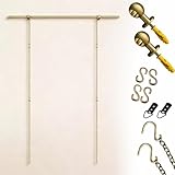 【Suspension de Tableau Élégante】Système complet : tiges laiton 15mm + chaînes renforcées. Chaque cimaise pour tableau supporte 5kg (11 lbs) - Crochets S et anneaux D sécurisent élégamment cadres multiples.