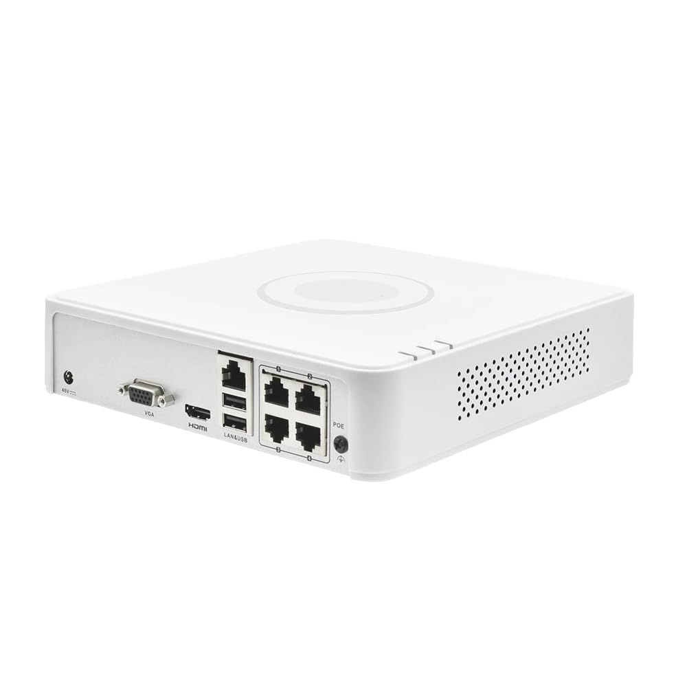 Hikvision - Gama Value - Grabador NVR para cámara IP - 4 CH vídeo PoE 36 W | Resolución máxima 4 Mpx - Ancho de Banda 40 Mbps - 1 HDD | Detección de Movimiento 2.0