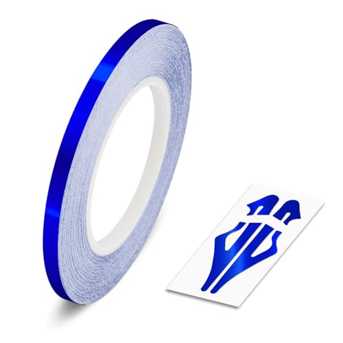 CHROME BLUE, 1/8" | 3mm, Self-Adhesive Vinyl Pin Stripe Line Decal Sticker Tape, Length 32ft | 9.80m, Suitable for Cars, Vans, Motorcycles, Bikes, Models, Tuning & Styling, and much more