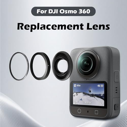 Image of Lens Replacement Kit for DJI Osmo 360 Accessories, Portbale Optical Glass with Aluminum Alloy Ring, Camera Lens Repair Part Kit Compatible with DJI Osmo 360 Panorama Camera (2 Pack)
