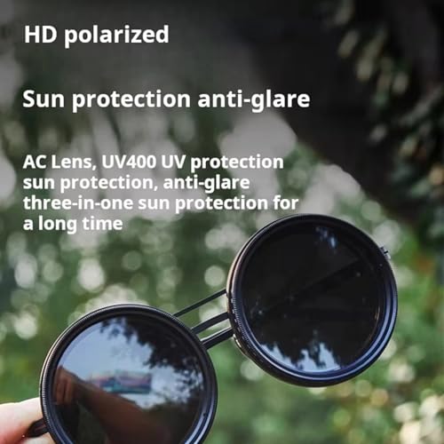 UMEINAC TECH Adjustable Tint Sunglasses with ND2-400 Filter - 9-Level Manual Dimming Polarized Lenses UV400 Protection for Fishing/Driving (Photochromic TR90 Frame + Case)(Silver ut0649mm)4