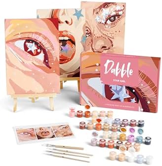 Dabble Premium Paint by Numbers Kit for Adults Beginners, Quality Painting by Numbers for Adults on Canvas Frame, Flowers, Plants, Gift - Night Lights