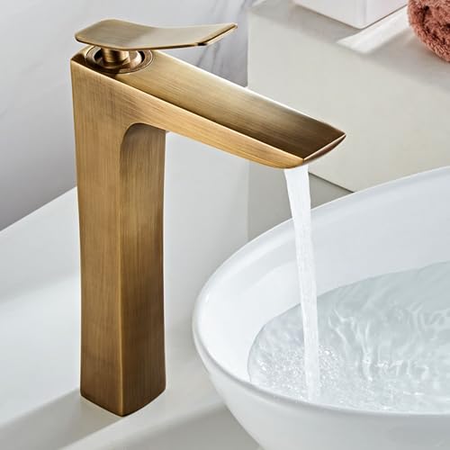 Grifo de lavabo antiguo de latón macizo para baño elegante LWX