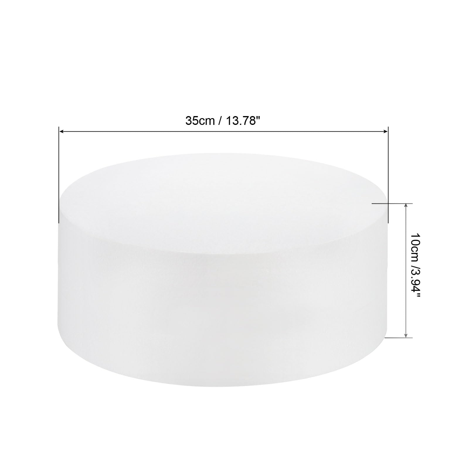 QUARKZMAN Dummy de Espuma Redondo para Pasteles de 14" x 3.9" Set de Dummy de Pastel Circular para Boda Cumpleaños Pasteles Manualidades 1 Paquete