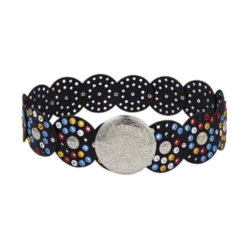 Adjustable Waist Belt Grommet For Street Dance Music Festival Jeans Dress Belt Body Jewelry Metallic Discs