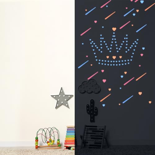 PATIKIL 32 adhesivos de estrellas luminosas para pared rosa miniatura 5