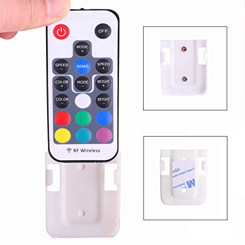 Mini Remote Controller for RGB Color LED Strip Lights, RF Dimmer for 12V DC LED Ribbon, Wireless Remote Control for Dimmable 3528 5050 Under Cabinet Puck Lights