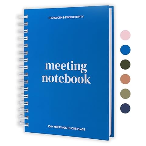 Lamare Meeting Notebook for Work Organization - 100+ Meetings Work Notebook For Note Taking - Meeting Notes Notebook For Work - Stay Productive with Meeting Planner Notebook 220 pages l A5 Size 8.5x6” Cover