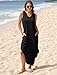 Sampeel Dresses for Women 2025 Vacation Casual Maxi Summer Dress V Neck Weddging Guest School Outfits for Teachers Sundress L Black
