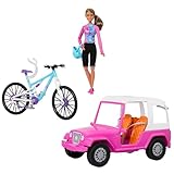 Barbie Coche de muñeca y bicicleta de montaña