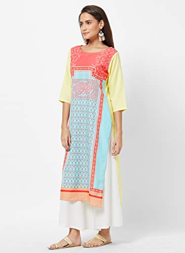 Image of LookMark Womens Printed Crepe A-Line Kurti (Pack of 2 Kurti)