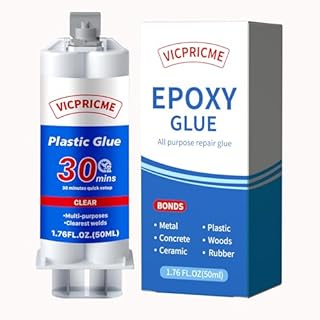 vicpricme Plastic Glue,1.76oz Clear Epoxy Glue,All Purpose Repair Glue, Can Bond Metal, Wood, Glass, Fiberglass, Carbon Fiber, Most Plastics, Rubber, with Extremely high Shock Resistance. (1)