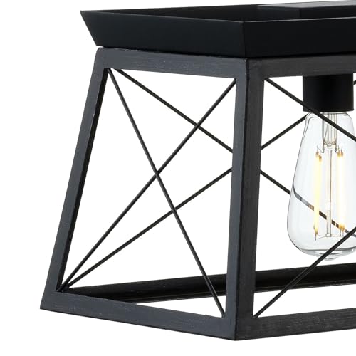 Image of Progress Lighting Briarwood Collection 5-Light Dining Room Light Fixture, Farmhouse Style Modern Chandelier for Kitchen and Dining Room, 38 inch by 9 inch, Black