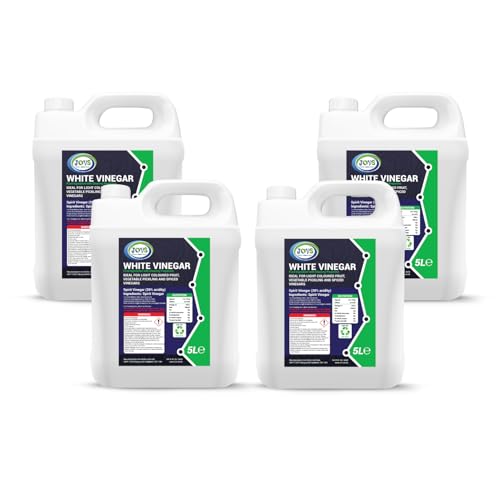 JOVS High-Strength White Vinegar | 20% Acidity | 4x 5L | 4x Stronger Than Regular Vinegar | Natural Weed Killer, Tough Stain Remover, Cleaning & Gardening Essential | Hospital- Food Grade 20L.