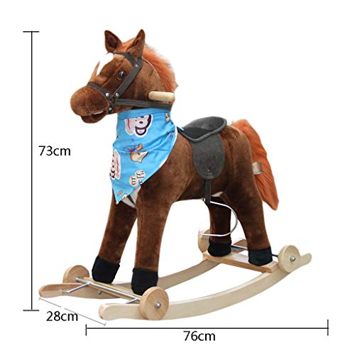 Schaukelpferd QIQIDEDIAN Schaukelstuhl aus Massivholz mit doppeltem Verwendungszweck Schaukel wiegen Baby Geschenk Baby… – Bild 7