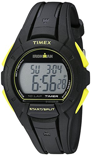 Timex Men's TW5K93800 Ironman Essential 10 Full-Size Black/Yellow Resin Strap Watch