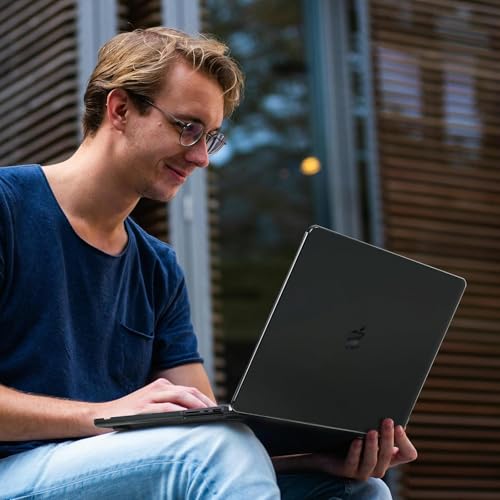 Image of YellowCult Premium Crystal Clear Hard Shell MacBook Cover 14 inch Case Compatible MacBook Pro 2025, 2024, 2023, 2022-21 Model M4 M3 M2 M1 A3112 A3185 A3401 A2918 A2992 A2779 A2442 Black