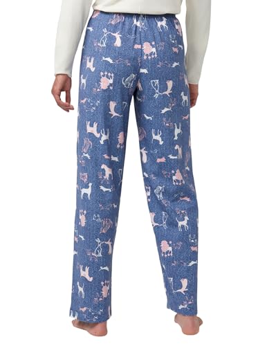Image of HUE Women's Sleep and Lounge Pajama Separates, Late Summer & Fall Collection, Coronet Blue Dog Park - Sleep Pant, Small