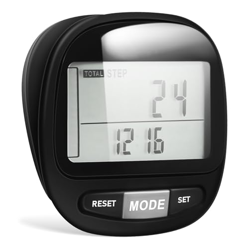 Portable Step Counter for Walking Clip on Pedometer Hiking Seniors